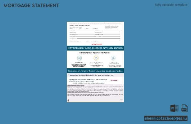 Hypothekenabrechnung der Bank in Bangkok, Thailand, im Word- und PDF-Format, 3 Seiten, Beispielvorschau
